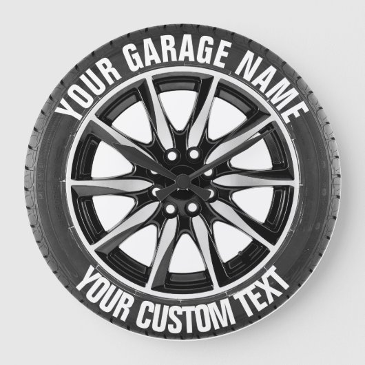 Garage Or Car Repair Owner Clock Grote Klok (Voorkant)