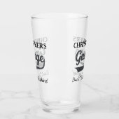 Garage raak niets aan een bierpint bril glas (Links)