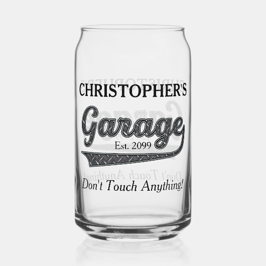 Garage Raak niets Drinkware aan Blikvorm Glas (Voorkant)