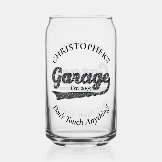 Garage Raak niets Drinkware aan Blikvorm Glas (Voorkant)
