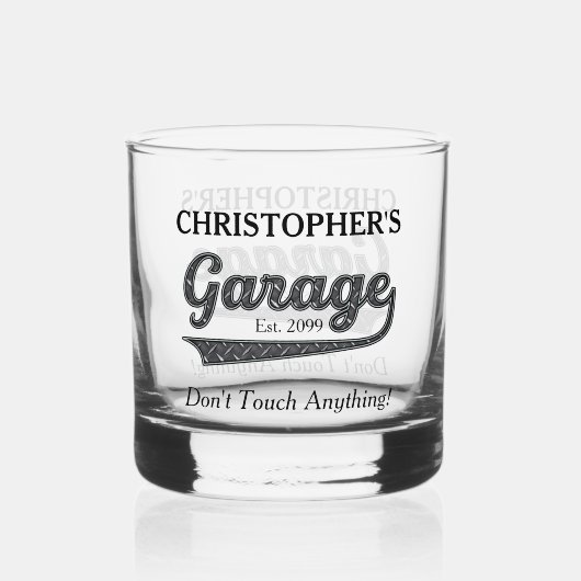 Garage Raak niets Drinkware aan Whisky Glas (Voorkant)