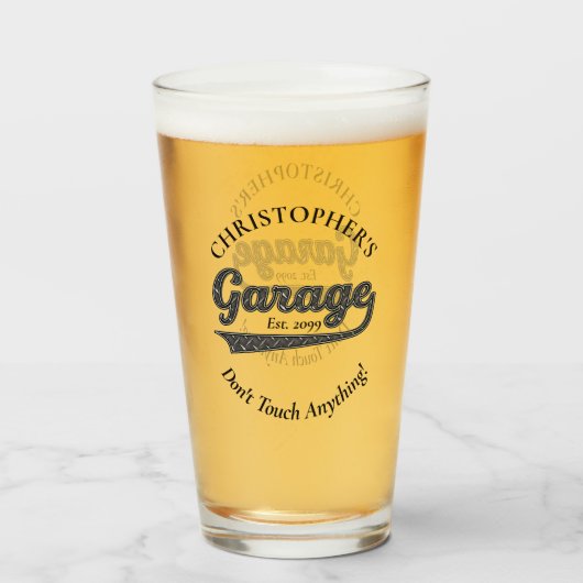 Garage Raak niets Drinkware Bierpint aan Glas (Voorkant gevuld)