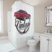  Garage Red Corvette Douchegordijn (In situ)