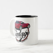  Garage Red Corvette Tweekleurige Koffiemok (Voorkant links)