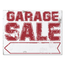 Garage Sale-bord in distressed grunge-stijl met H-