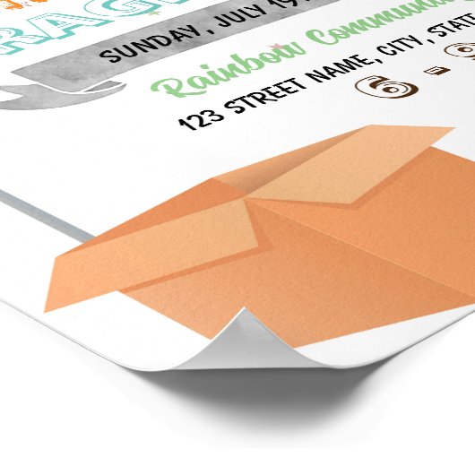 Garage Sale event sjabloon Poster (Hoek)