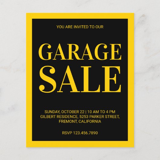 Garage Sale Flyer (Achterkant)