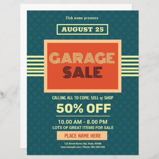 Garage Sale Flyer Sjabloon (Voorkant / Achterkant)