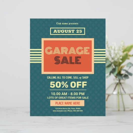 Garage Sale Flyer Sjabloon (Staand voorkant)