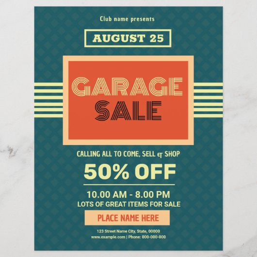 Garage Sale Flyer Sjabloon (Voorkant)