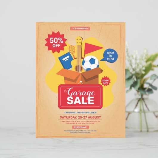 Garage Sale Flyer Sjabloon (Staand voorkant)