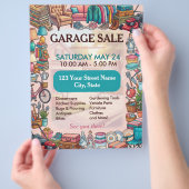 Garage Sale Flyer Sjabloon (Hand)