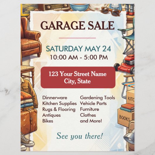 Garage Sale Flyer Sjabloon (Voorkant)