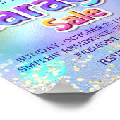 Garage Sale Glitter Drips Holografisch Home Roze Poster (Hoek)