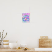 Garage Sale Glitter Drips Holografisch Home Roze Poster (Keuken)