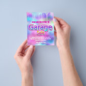 Garage Sale Holographic Pink Glitter Drip Flyer (Hand)