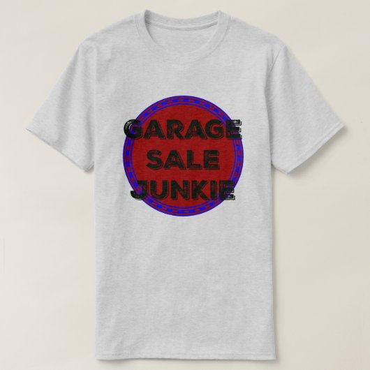 Garage Sale Junkie Blue Red Circle Design Shirt (Design voorkant)