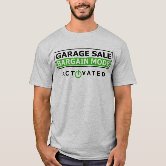 garage sale, koopjes modus, grappig shirt (Voorkant)