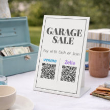 Garage Sale QR Code Betaalbordje Tafelbordje