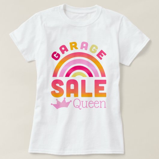 Garage Sale Queen Regenboog T-shirt (Design voorkant)