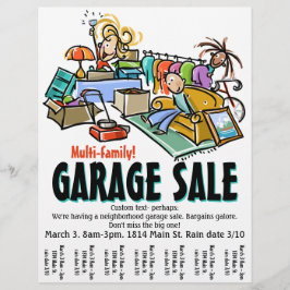 Garage Sale. Verplaatsende verkoop. Yard Sale Cust Flyer
