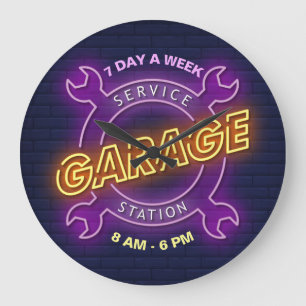 Garage Service Station Aangepaste tekst Grote Klok
