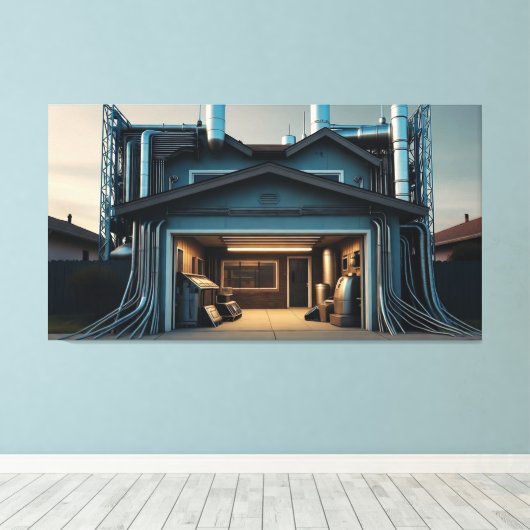 Garage Tech Upgrade canvas print (Insitu (Houten vloer))