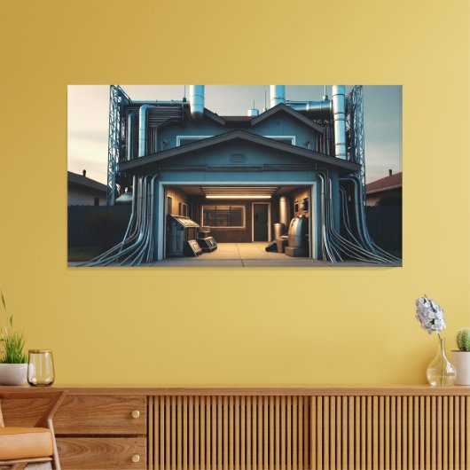 Garage Tech Upgrade canvasprint Canvas Afdruk (Insitu (Woonkamer))