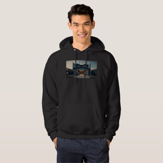 Garage Tech Upgrade heren zwarte hoodie (Voorkant volledig)