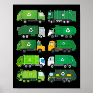 Garage Truck Recycling Day Afval Scheiding B Poster