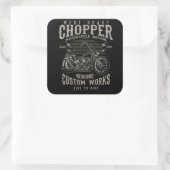 Garage van de West Coast Chopper Motorcycle Live n Vierkante Sticker (Tas)