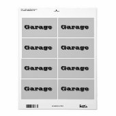 Garage verhuislabels in grijs etiket (Full Sheet)
