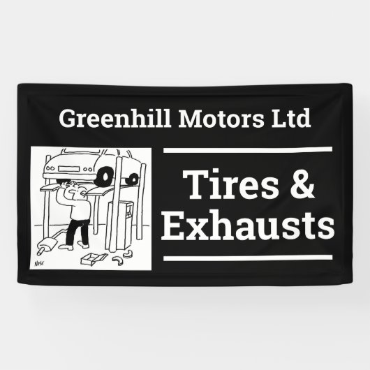 Garage Voertuig Service Ontwerp Banner (Horizontaal)