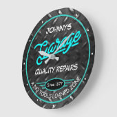 Garage voor elke naam Turquoise op diamantBord Grote Klok (Hoek)