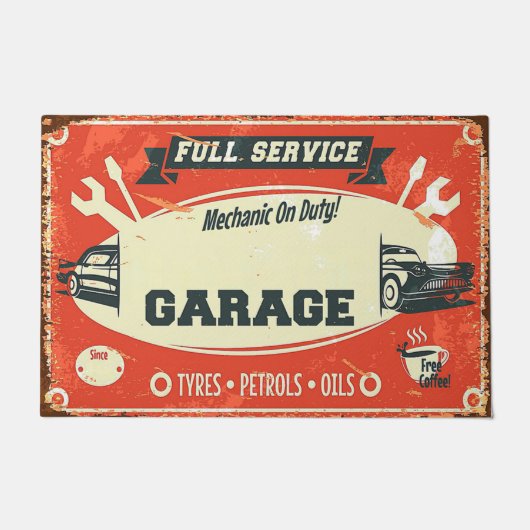 Garage Welcome Mats, Deurmat Garage, Custom Garage (Voorkant)