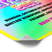 Garage Yard Sale Roze Glitter Holografisch Roze Poster (Hoek)