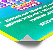 Garage Yard Sale Roze Glitter Pastel Stripes Poster (Hoek)