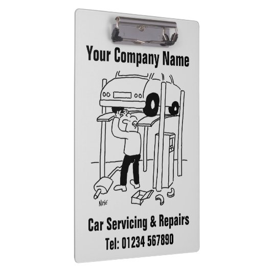 Garageauto's en reparaties van voertuigen klembord (Rechts)