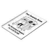 Garageauto's en reparaties van voertuigen notitieboek (Linkerzijde)