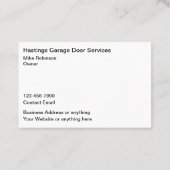 Garagedeur constructie Visitekaartjes (Achterkant)