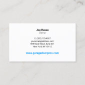Garagedeur Installateur en Reparatie Visitekaartje (Achterkant)