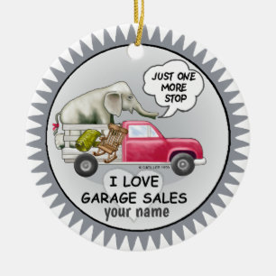 Garageverkoop op maat keramisch ornament
