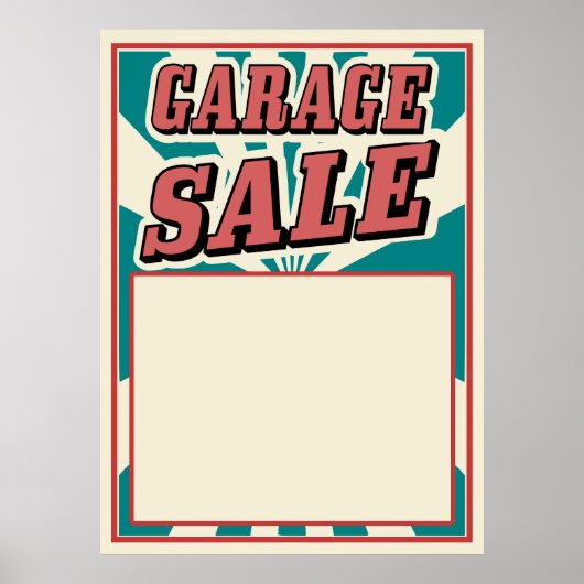 Garageverkoop poster retro  (Voorkant)