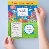 garageverkoop, uitnodiging tot verkoop op de sche flyer (Hand)