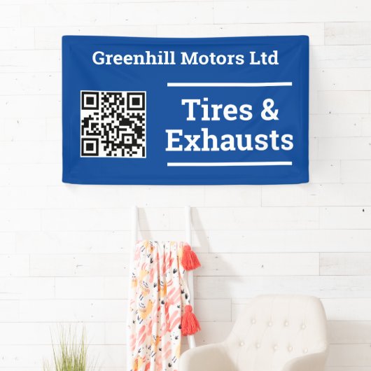 Garagevoertuig Onderhoudsontwerp met QR-code Spandoek (Insitu)