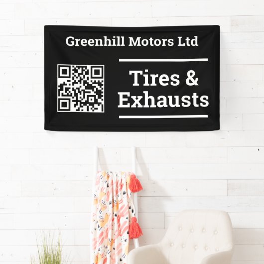 Garagevoertuig Onderhoudsontwerp met QR-code Spandoek (Insitu)