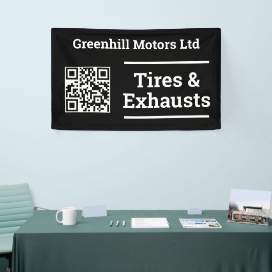 Garagevoertuig Onderhoudsontwerp met QR-code Spandoek (Beurs)