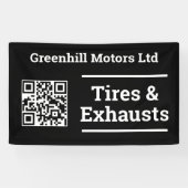 Garagevoertuig Onderhoudsontwerp met QR-code Spandoek (Horizontaal)