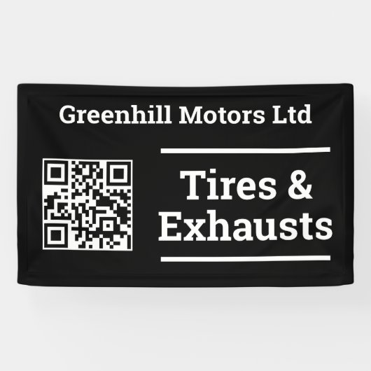 Garagevoertuig Onderhoudsontwerp met QR-code Spandoek (Horizontaal)