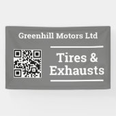 Garagevoertuig Onderhoudsontwerp met QR-code Spandoek (Horizontaal)
